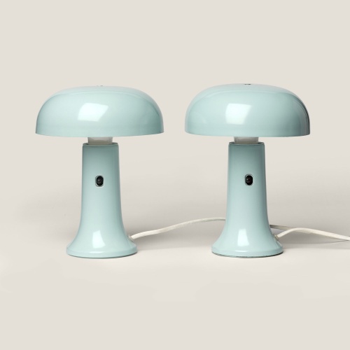 Small pair of light blue vintage lamps from the company Valinte OY - Curation vintage Norki