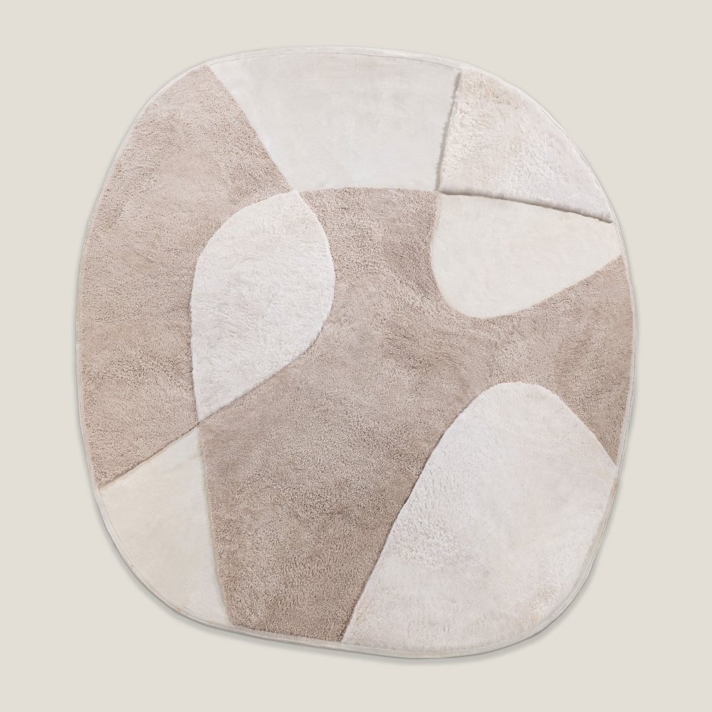 Large contemporary rug measuring 12,13 × 11,15 ft, designed by architect Thierry Lemaire for Norki.