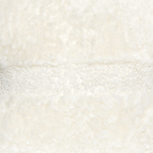 White curly sheepskin and lambskin cushion, soft, comfortable and elegant