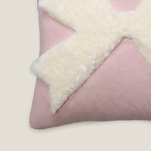 Very soft and luxurious cushion, birth gift for a little girl