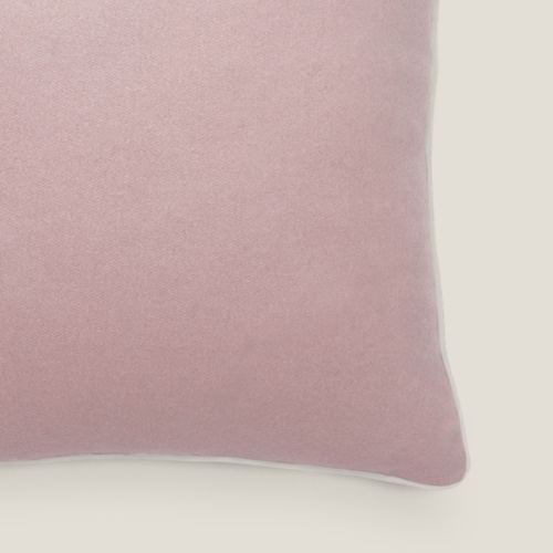 Custom-made haute couture cushion in sheep cashmere and pink wool