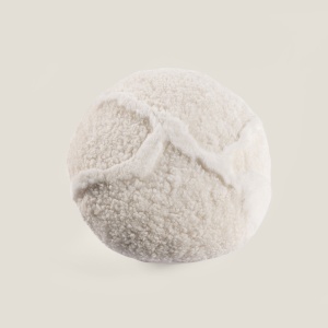 Small round white high-end leather cushion made by Norki