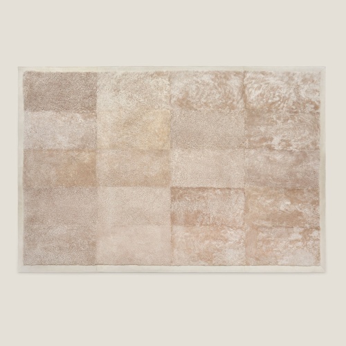 Rectangular Rue de Seine rug by Norki in leather, made to measure.