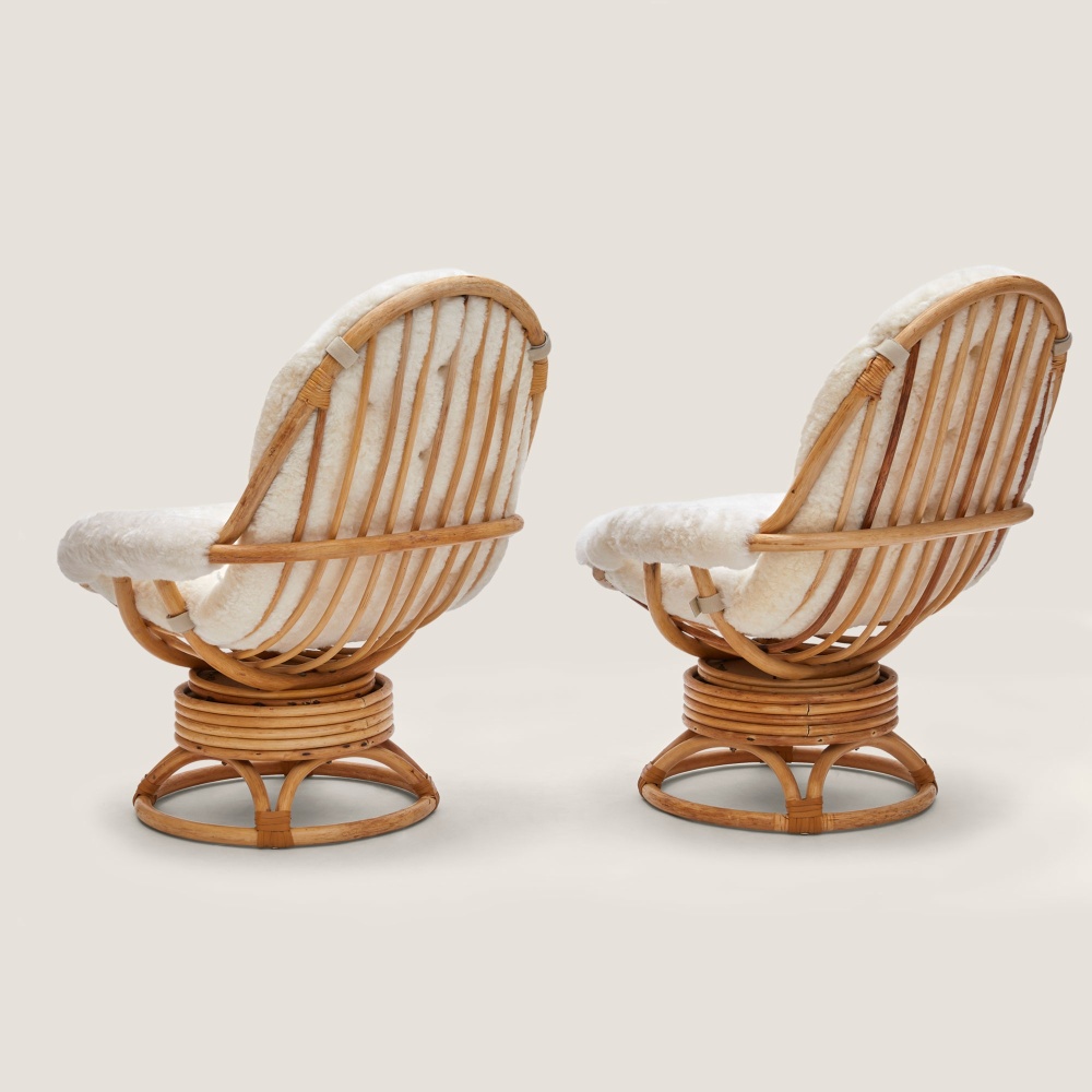 Vintage 1950s rattan armchairs, natural style and guaranteed comfort