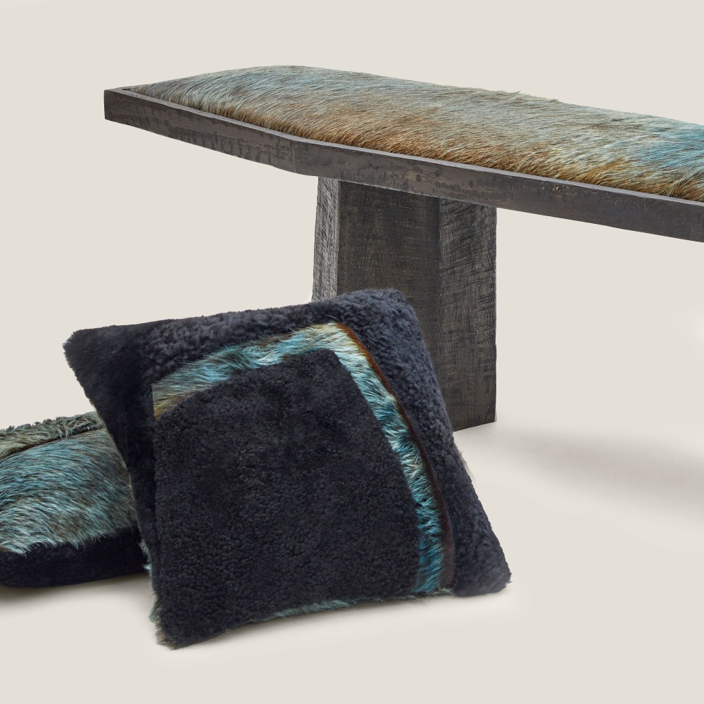 Forest cushions and Yaga bench by Norki, top-of-the-range creations to decorate your home to order.