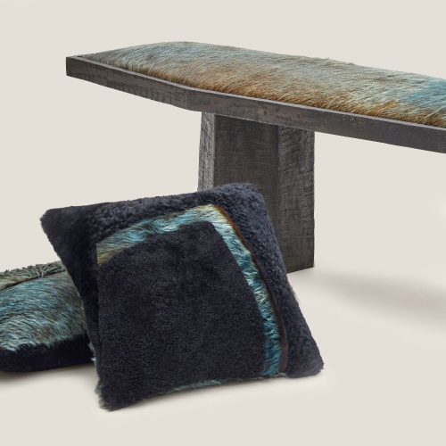 Coussins Forest et Banc Yaga by Norki, des créations haut de gamme pour la décoration de votre intérieur sur mesure.