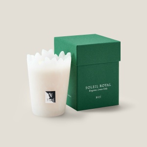 Small scented candle, bergamot, alabaster and soy wax, Buji Collection.