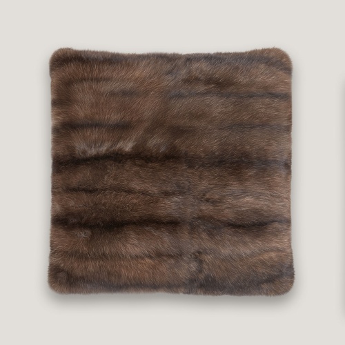 Sable fur square cushion.