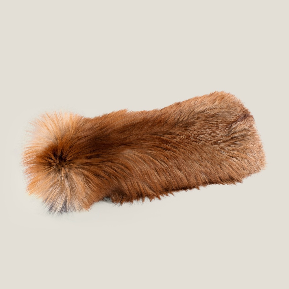 Rectangular cushion in genuine golden fox fur by Norki.