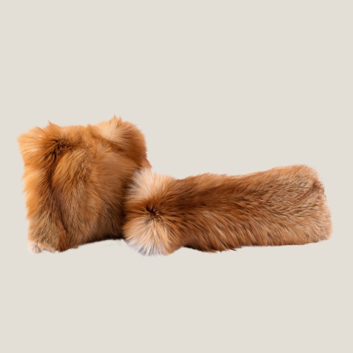 Golden fox cushions, real fur cushions, square and rectangle by Norki.