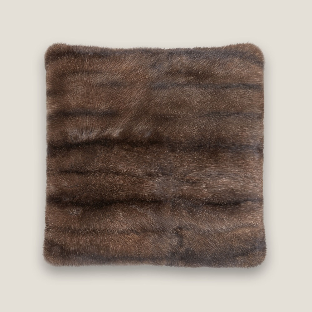 Sable fur square cushion.