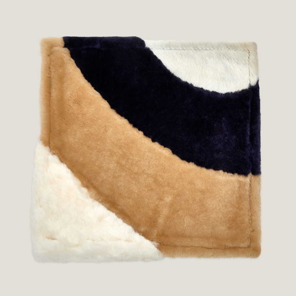 Tapis Étretat | Luxueux Tapis Rond Bleu, Blanc et Beige | Norki