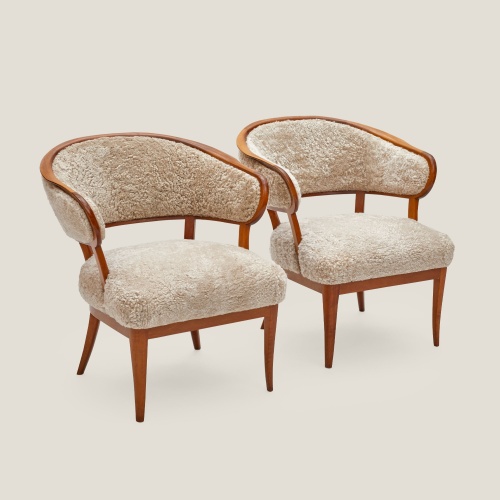 Rare Lata Greven chairs by Carl Malmsten, an iconic Scandinavian design.