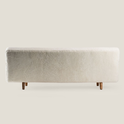 Renovated vintage Scandinavian sheepskin sofa