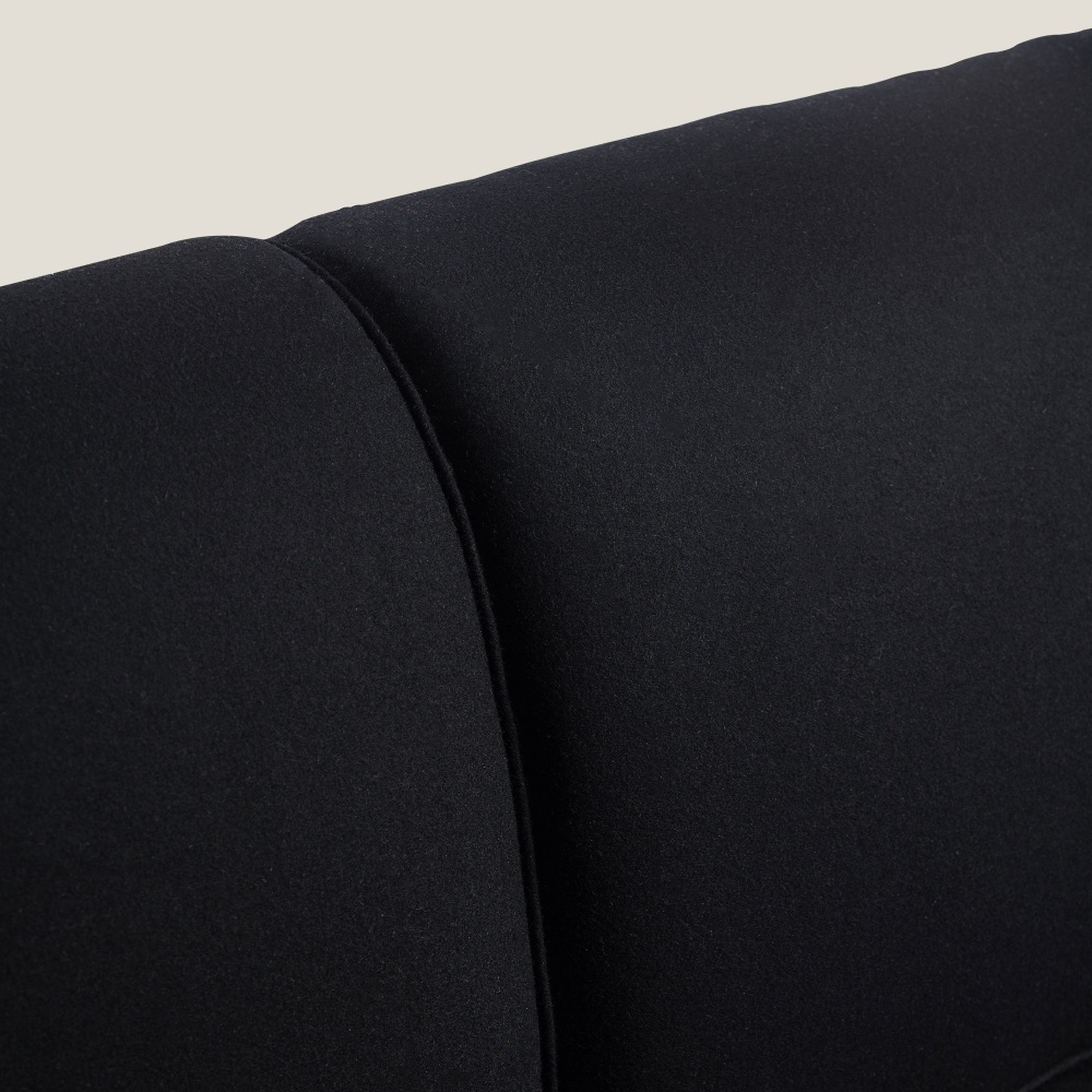 Vintage Sofa AP18 upholstered in black fabric by Maison Nork.