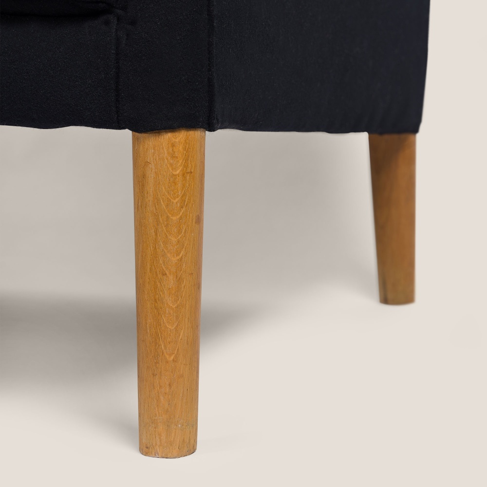 Focus on beech legs of the vintage sofa AP18 by Hans J. Wegner.