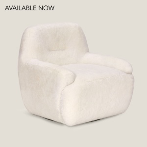 Atya armchair by Norki. A soft, comfortable white curly armchair to decorate your living room.