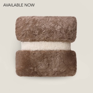 Beige Mageva Cushion | Shearling luxury square cushion | Norki