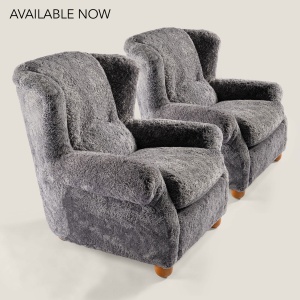 Pair of 1960s vintage grey armchairs.