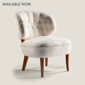 Fauteuil vintage blanc par le designer Carl Malmsten.