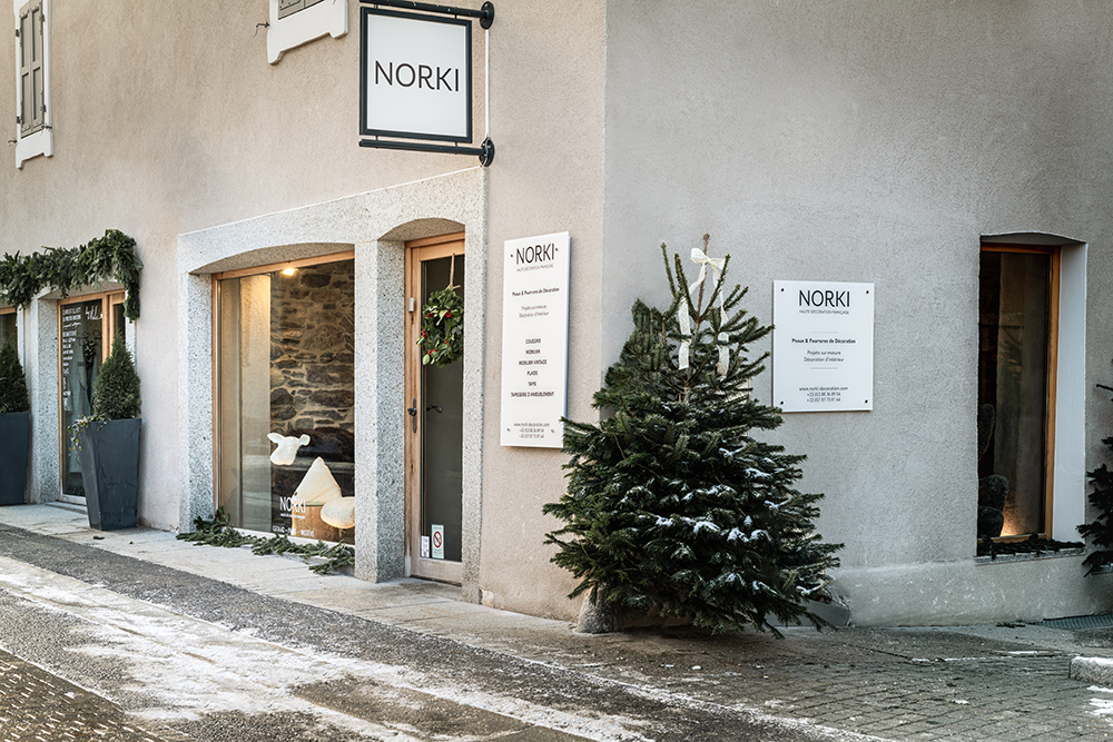 The Norki Alps France boutique located at 35 passage des 5 rues in Megève.