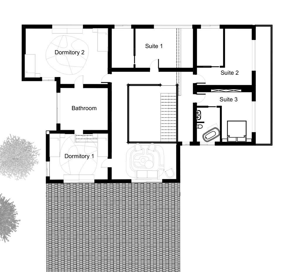 Plan de l'étage du Chalet à Aspen, aux États-Unis