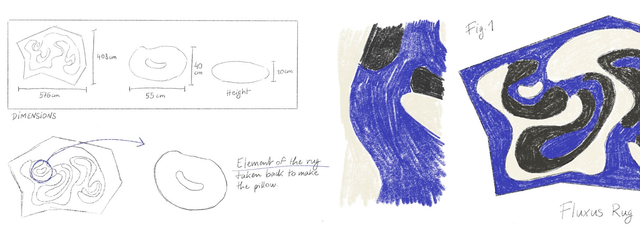 Dessins en noir et blanc et en couleurs de la Collection Fluxus signee Norki. 