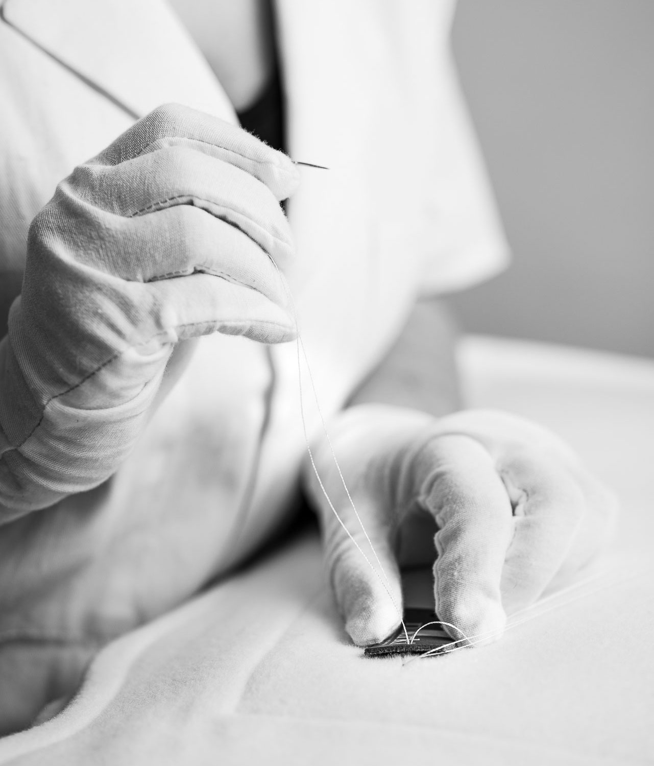 Black and white seamstress