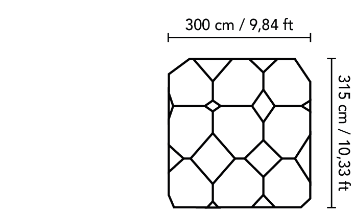 Dimensions et croquis de notre Tapis Alma