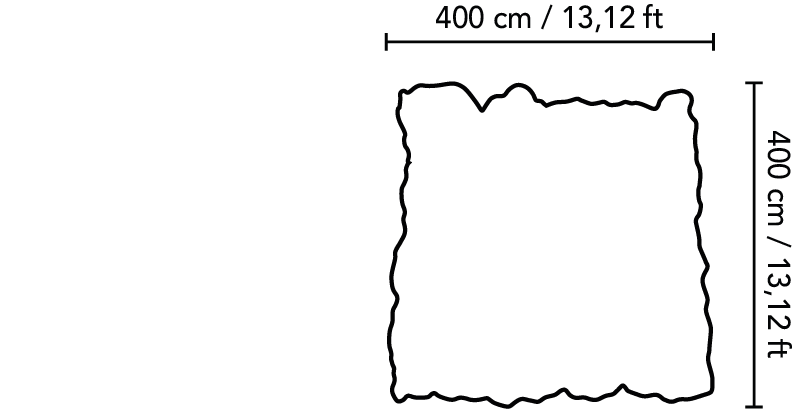 Dimensions et croquis de notre Tapis Khan Blanc