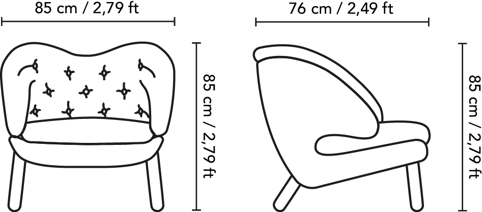 Dimensions et croquis de notre Fauteuil Pélican