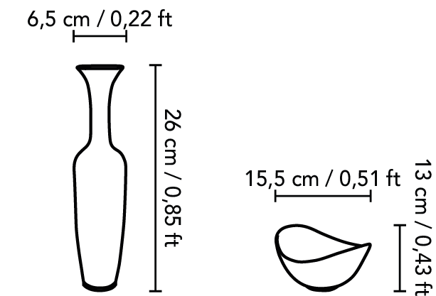 Dimensions et croquis de notre Ensemble de 2 pièces en Grès Vintage