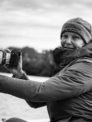 Portrait de la photographe animalière Griet Van Malderen. 