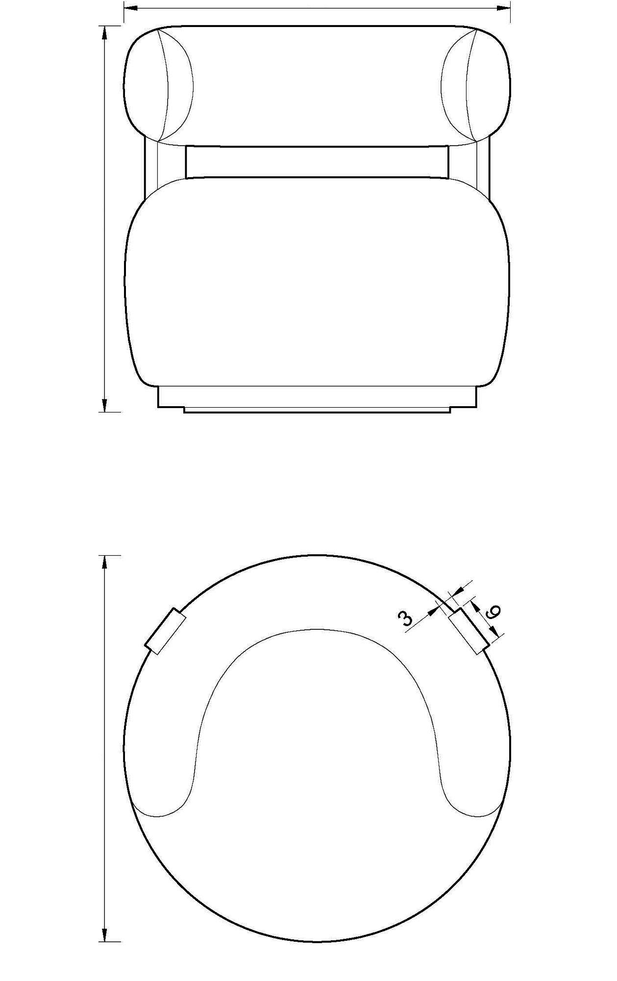 Plan d'un fauteuil.