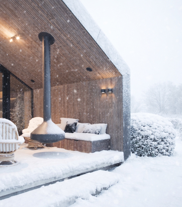 Terrasse d'hiver haut de gamme aménagée