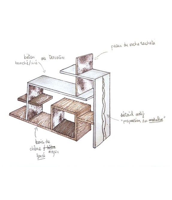 Finalist sketch: Armchair and desk