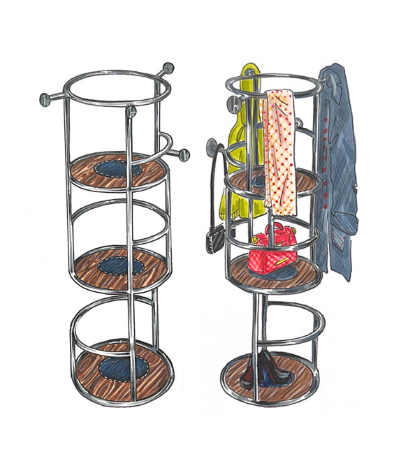 Finalist sketch: Metal shelving
