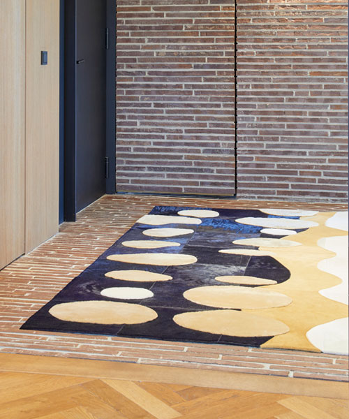 Tapis Promenade design bleu et camel