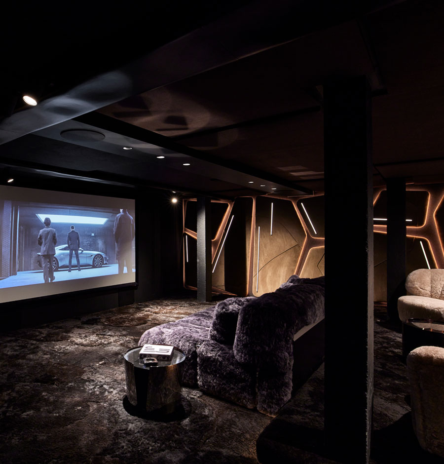 Revêtement mural acoustique pour home cinéma privé