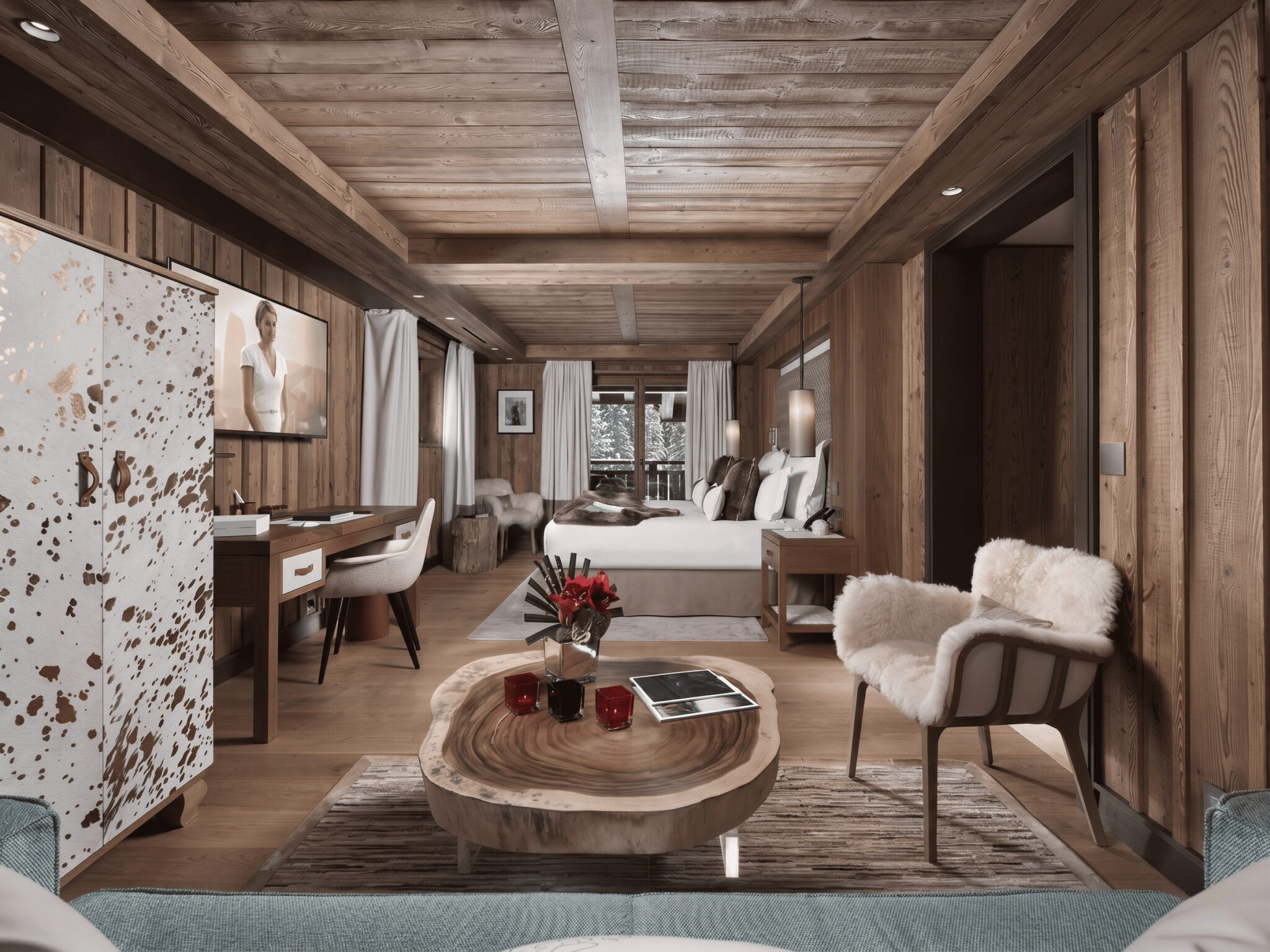 Architecture d'intérieur chambre d'hôtel Palace Les Neiges Courchevel